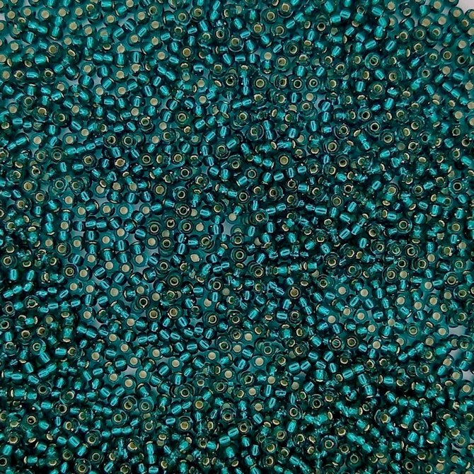 0030 - 10g Size 11/0 Miyuki seed beads in Silver lined Dark Teal