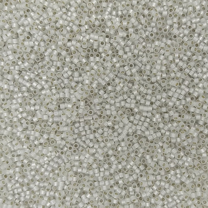 DB0221 - 1g Size 11/0 delicas in Gilt lined White Opal