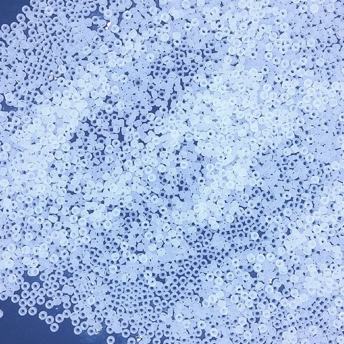 0131F - 5g Size 15/0 Miyuki seed beads in Matt Crystal