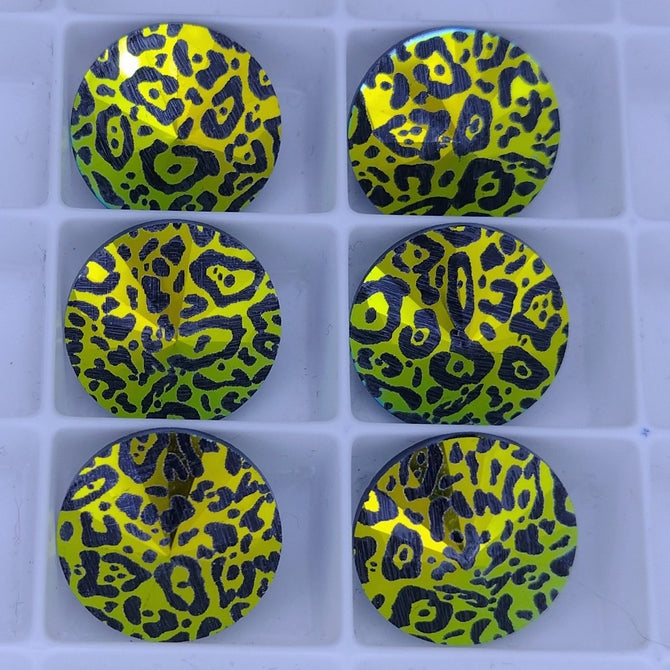 14mm rivoli in Black with laser etched Jaguar (Aurora)