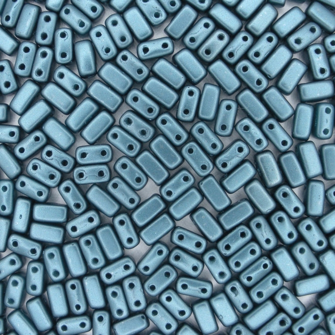 50 x CzechMate bricks in Pearl Coat Steel Blue