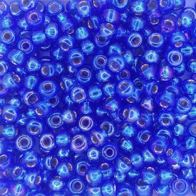 1019 - 10g Size 6/0 Miyuki seed beads in Silver lined Sapphire AB