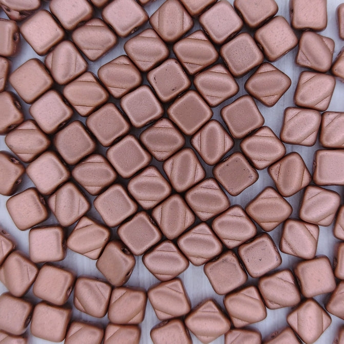 25 x 6mm Silky beads in Camel Gold