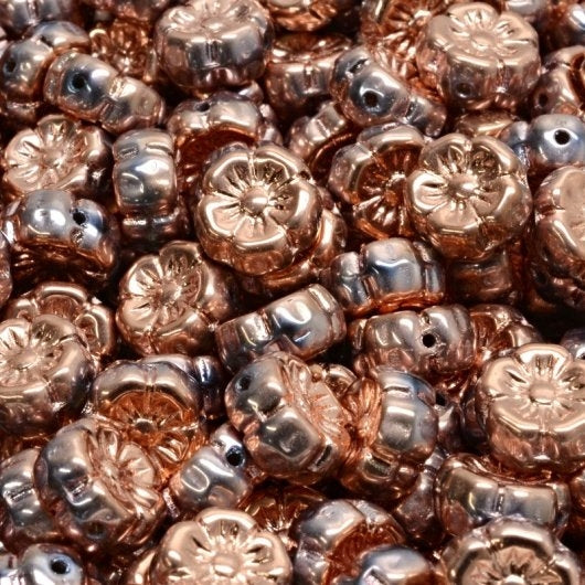 15 x 8mm Mallow flowers in Full Capri Gold