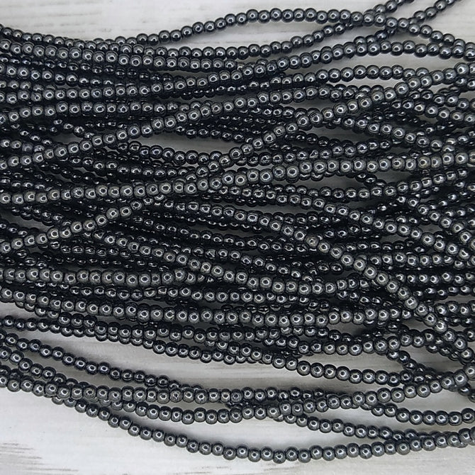 90 x 2mm round beads in Gunmetal