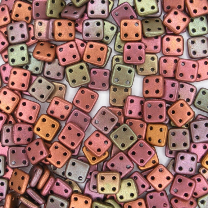 50 x CzechMate QuadraTiles in Matt Metallic Bronze Iris