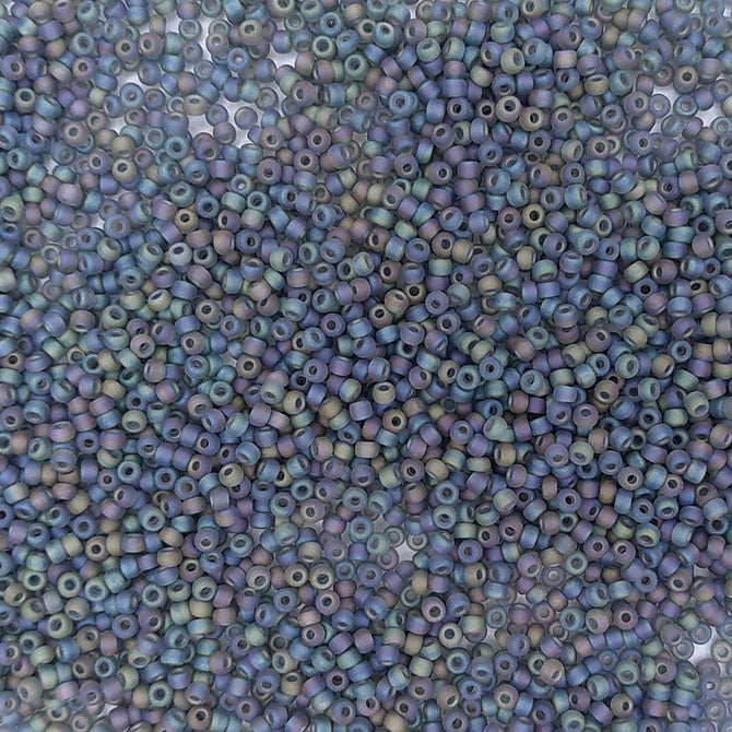0152FR - 10g Size 11/0 Miyuki seed beads in Matt Grey AB
