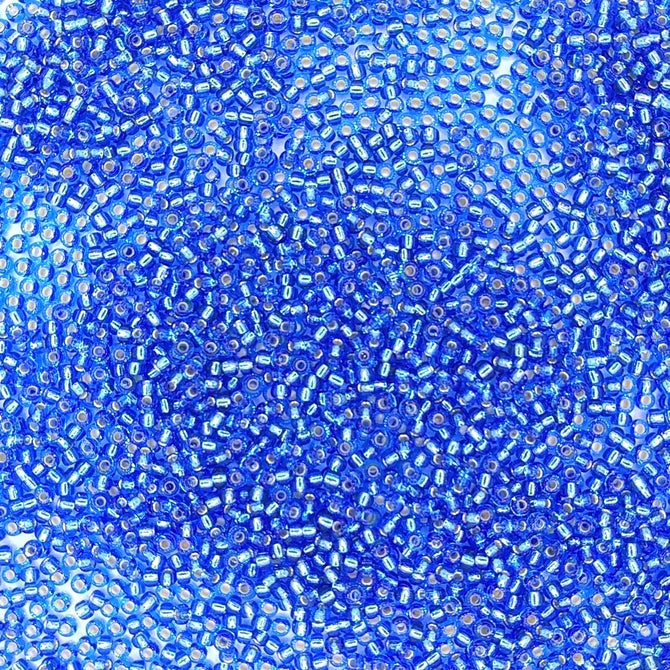 0019 - 10g Size 11/0 Miyuki seed beads in Silver lined Sapphire