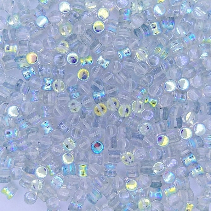 50 x diabolo beads in Blue Rainbow