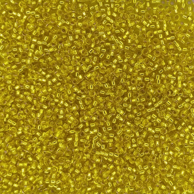 0006 - 5g Size 15/0 Miyuki seed beads in Silver lined Yellow