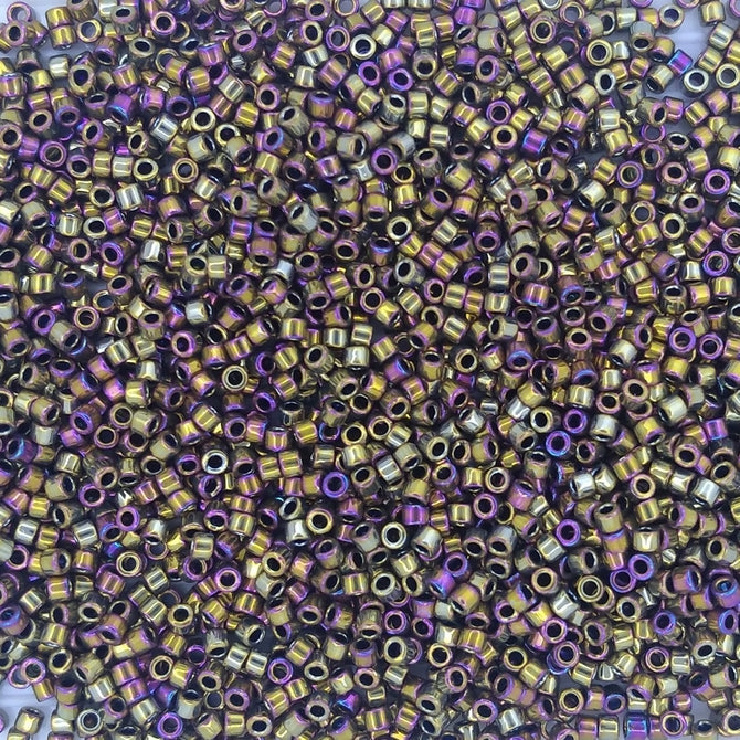 DB0029 - 1g Size 11/0 delicas in Metallic Golden Olive Iris