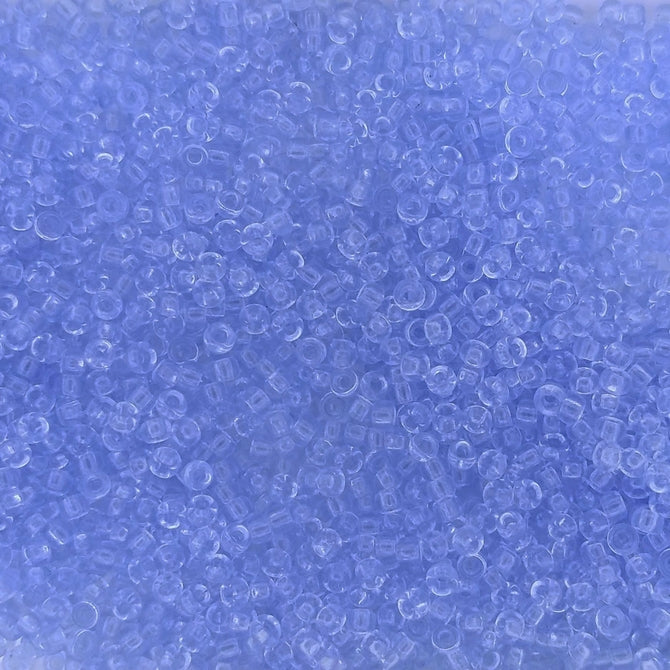0159L - 10g Size 11/0 Miyuki seed beads in Transparent Light Cornflower Blue
