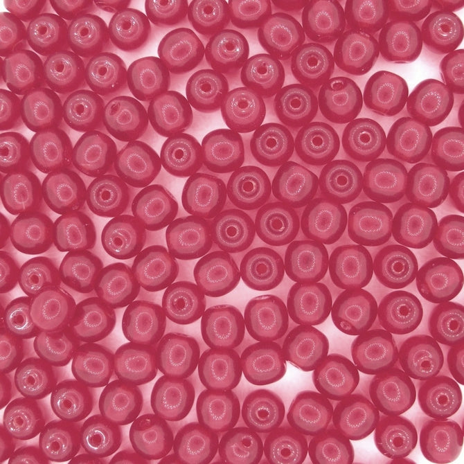 50 x 5mm round beads in Ruby Red