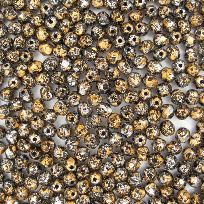 50 x 4mm faceted beads in Tweedy Gold