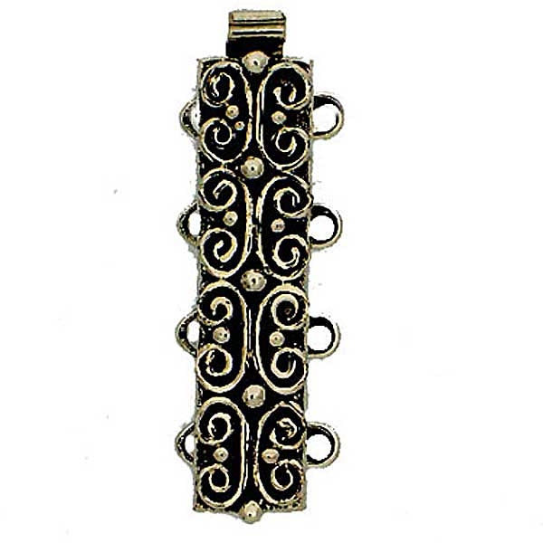 Claspgarten Old Palladium clasp with 4 rows 13495 - 25x7mm