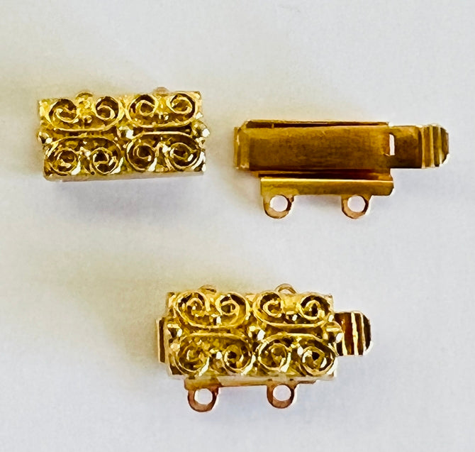 Claspgarten Gold clasp with 2 rows 13495 - 13x6mm