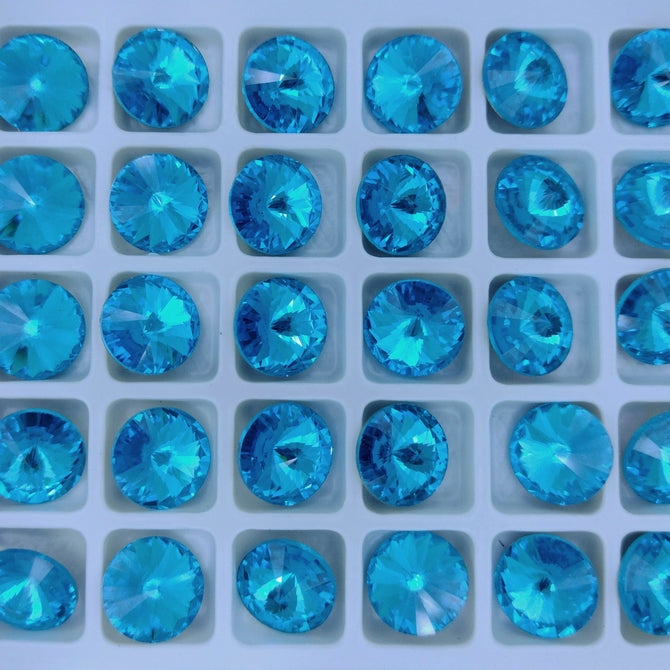 10.7mm rivoli in Dark Aquamarine (Aurora)