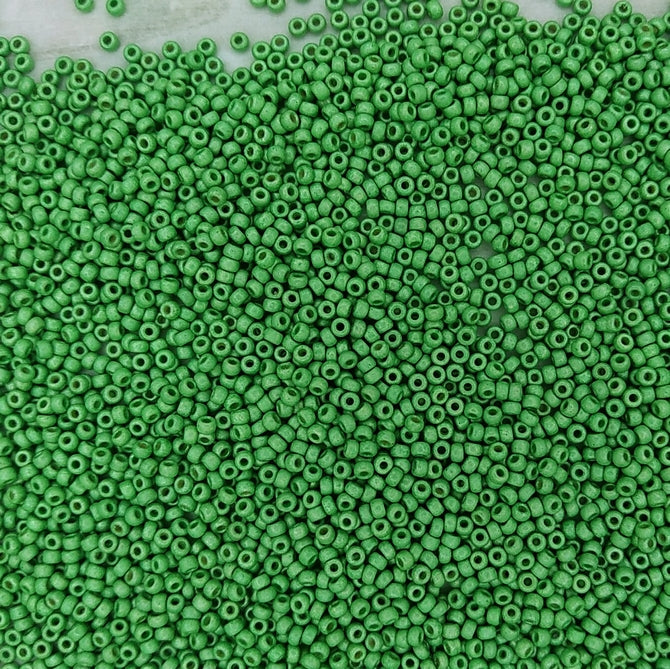 4214F - 10g Size 11/0 Miyuki seed beads in Matt Duracoat Galvanised Dark Mint