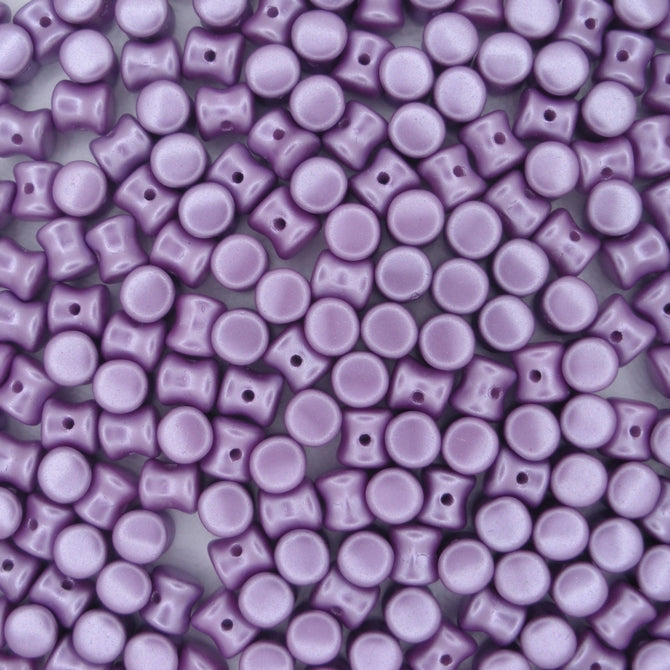 50 x diabolo beads in Pastel Lila