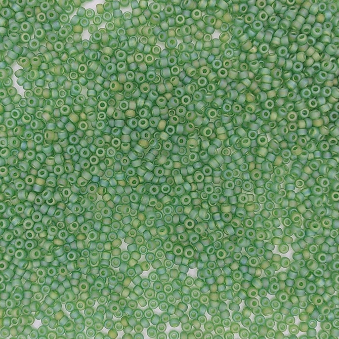 0146FR - 10g Size 11/0 Miyuki seed beads in Matt Transparent Green AB