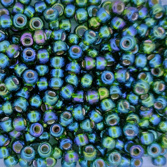 1026 - 10g Size 6/0 Miyuki seed beads in Silver lined Olive AB