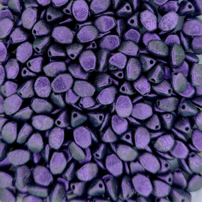 50 x pinch beads in Polychrome Aqua Orchid (3x5mm)