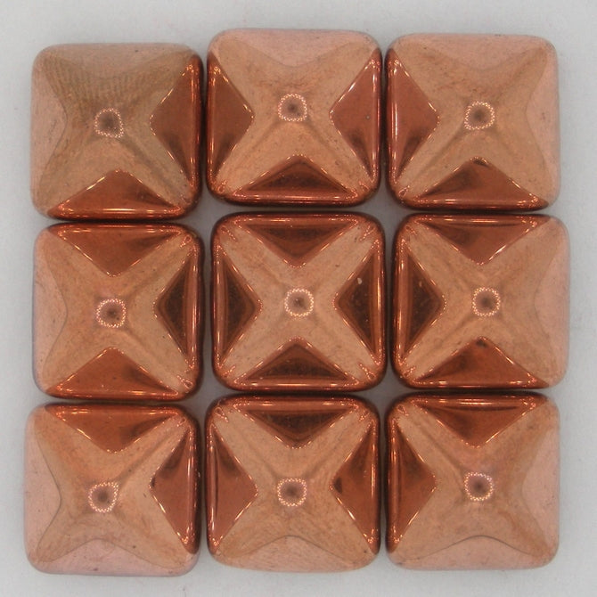 2 x 12mm pyramids in Crystal/Capri Gold