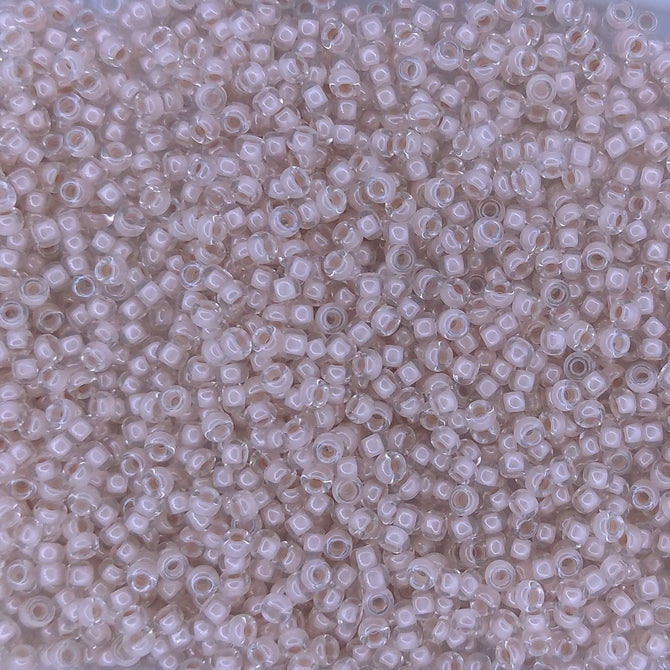 0215 - 50g Size 11/0 Miyuki seed beads in Blush lined Crystal