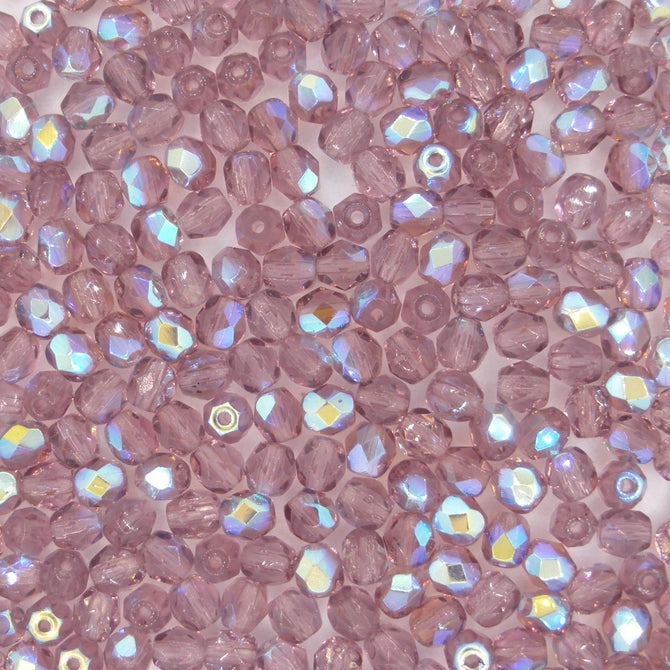 50 x 4mm faceted beads in Amethyst AB