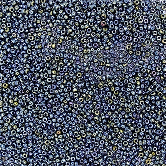 0456 - 10g Size 11/0 Miyuki seed beads in Gunmetal Iris