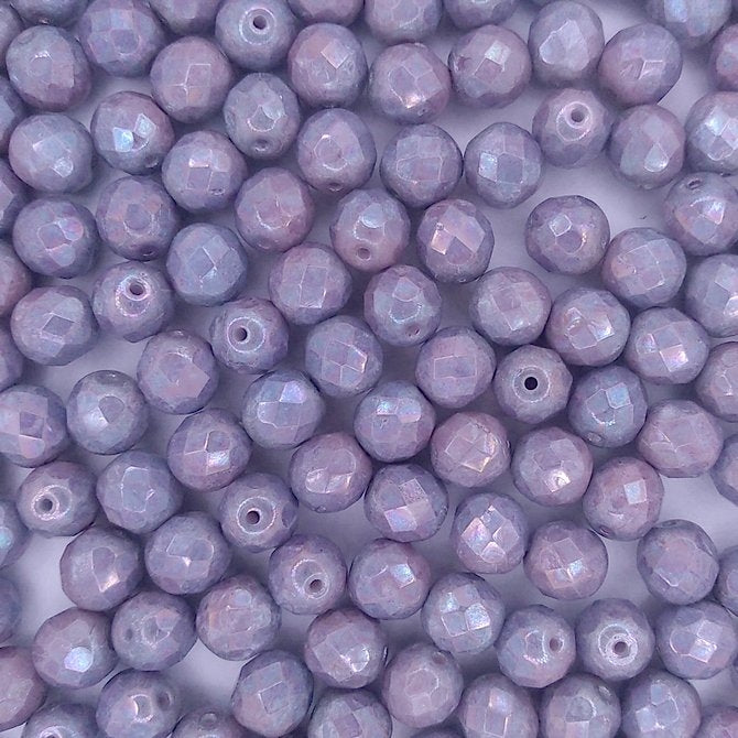 25 x 8mm faceted beads in Purple Chalk Nebula