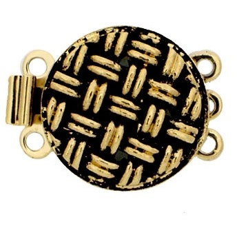 Claspgarten Old Gold textured clasp with 3 rows 13512 - 14mm