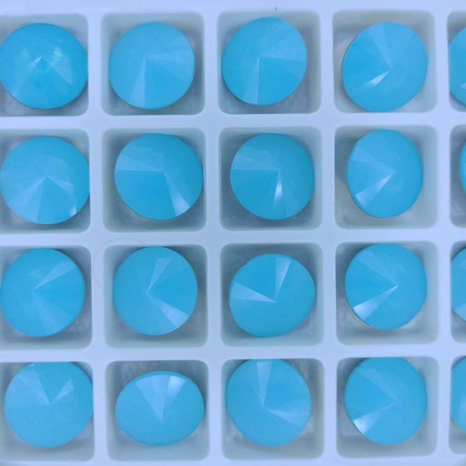 14mm rivoli in Caribbean Blue Opal (Aurora)