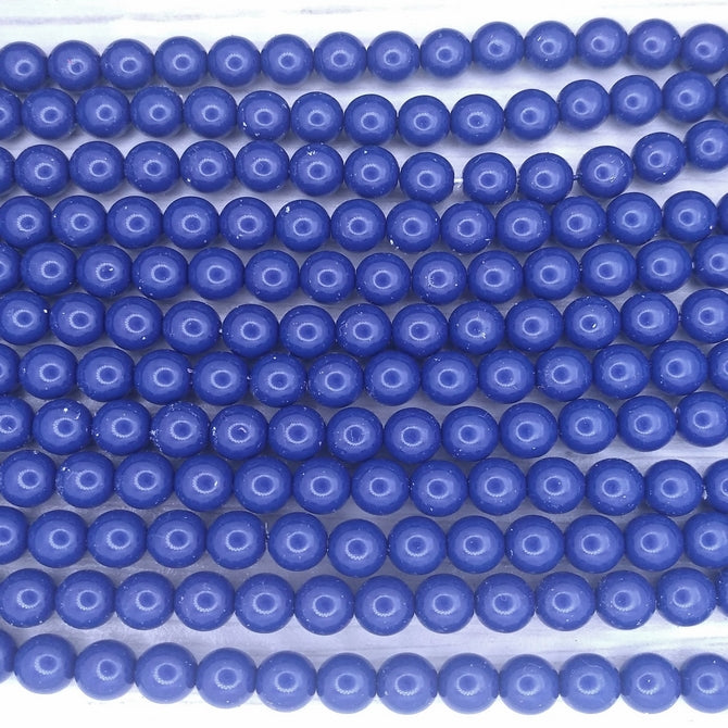 25 x 6mm Fiesta pearls in Royal Blue