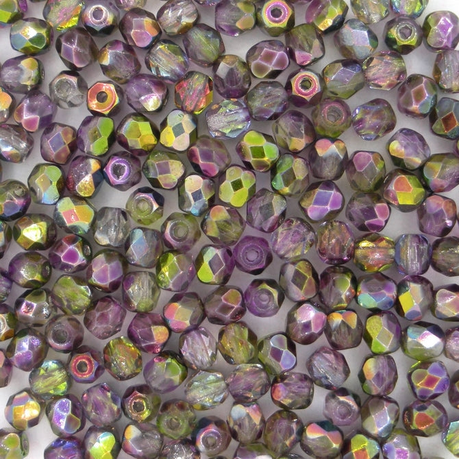 50 x 4mm faceted beads in Magic Orchid