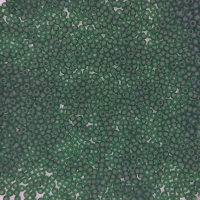 0156F - 10g Size 11/0 Miyuki seed beads in Matt Dark Emerald