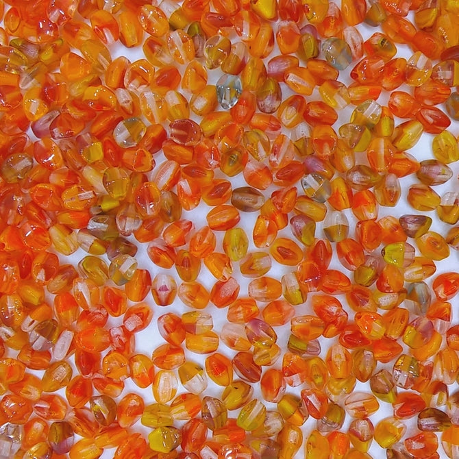 50 x pinch beads in Flame Mix (3x5mm)