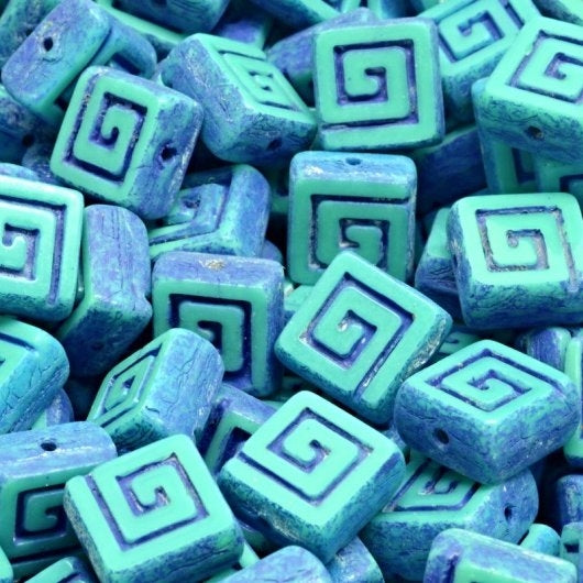 5 x 9mm table cut Celtic Squares in Jade with 04325