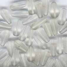 10 x drop beads in Matt Crystal (1920s) 7x14mm