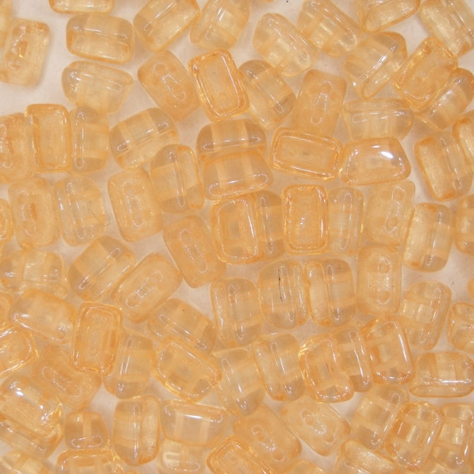 25 x Roofy beads in Crystal/Champagne Lustre