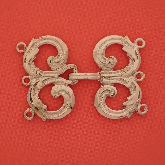 Claspgarten Silver clasp with 3 rows 14091 - 35x25mm