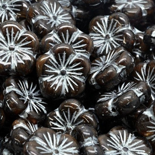 5 x 14mm Cherry flowers in R0239 with Silver