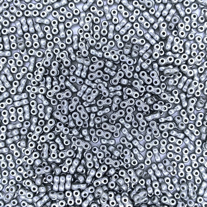 5g x 5mm Mini Infinity beads in Pearlescent Silver