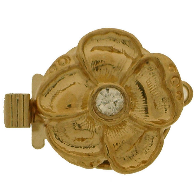 Neumann Gold Flower clasp with 1 row 14801 - 13mm