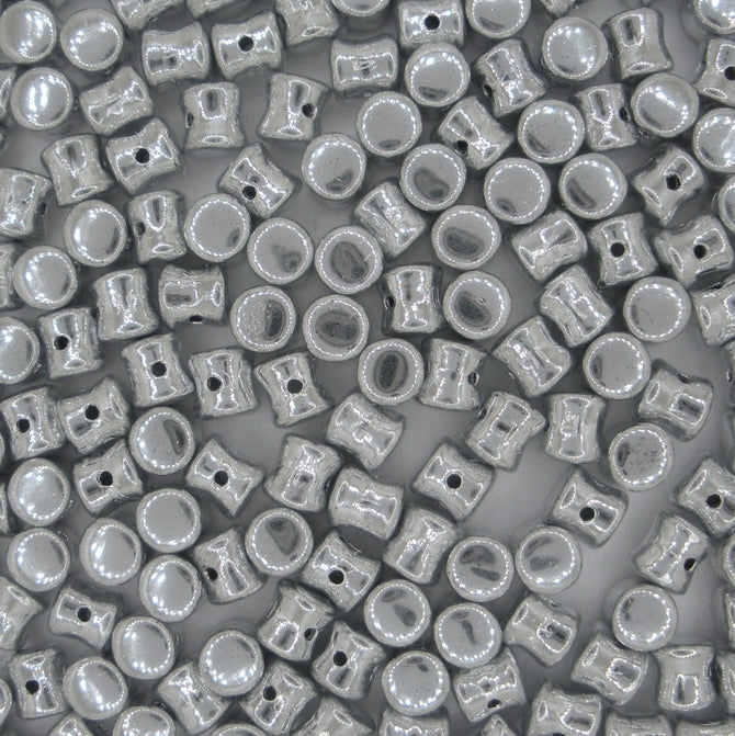 50 x diabolo beads in Silver