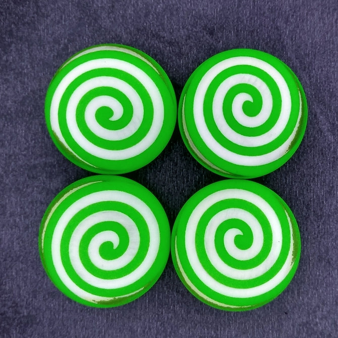 24mm Cabochon in Neon Green with Swirl