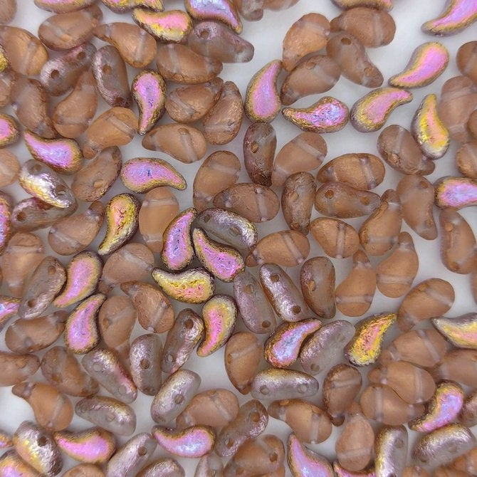 20 x Left Zoliduo beads in Etched Crystal Sunset