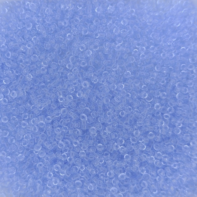 0159L - 25g Size 15/0 Miyuki seed beads in Transparent Light Cornflower Blue