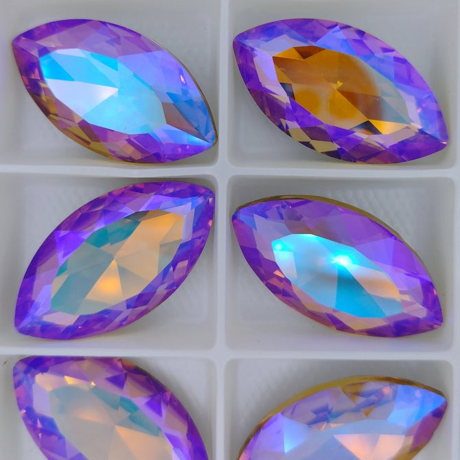 32x17mm Classical Navette in Light Smoked Topaz Shimmer (Aurora)