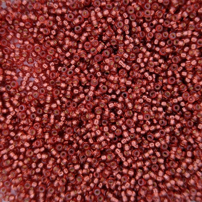 4270 - 5g Size 15/0 Miyuki seed beads in Duracoat Silver lined Magenta